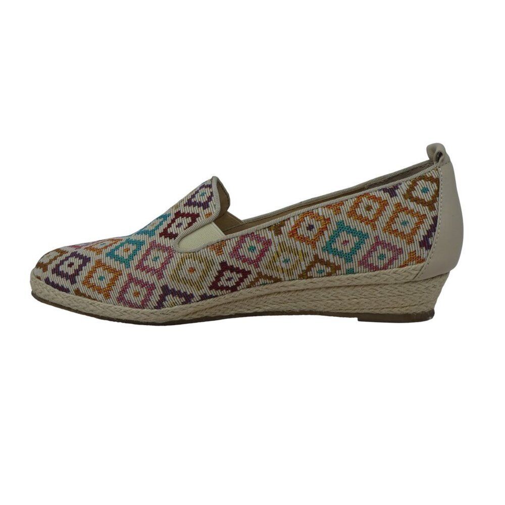David Tate Sangria Woven Jute Geometric Print Espadrille Loafers Womens 9 - Picture 3 of 13